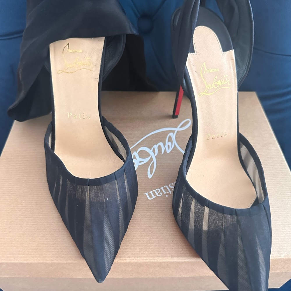 Christian Louboutin Black Mesh Heels
